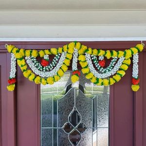 lot 1305 image: Marigold Jasmine Door Toran, Diwali Decoration, Navrathri Decor,Door Valence, Bhandarwal, Halloween Decor, Dia De Los Muertos Retail $26.45