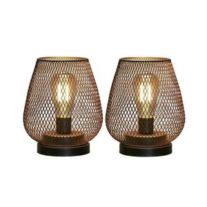 lot 1309 image: Set of 2 Metal Cage LED Lantern Battery Powered Cordless Accent Light with LED Great for Weddings Parties Patio Events for Indoors Outdoors Retail $32.99