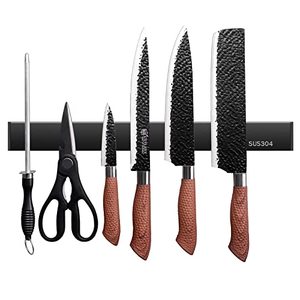 lot 1312 image: Magnetic Knife Holder,Kitchen Knife Magnetic Strip Knives Magnet Shelf Bar Storage Rack for Wall (16 INCH, Black) Retail $12.32