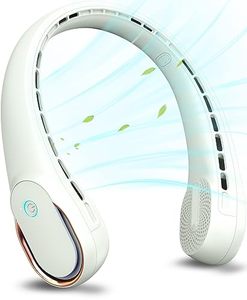 lot 1313 image: Neck Fan, Portable Fan Strong Wind, Adjustable, 360° Cooling, Super Quiet, No Blade Fan Design, No Hair Twisting, Even Air Volume On Both Sides, Non-Slip Material, Short Charging, Long Use Time Retail $25.99