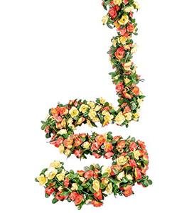 lot 1318 image: 8 Pack 65 FT Flower Garland Decorations Plastic Artificial Flowers for Wedding Decoration Photo Booth Backdrop Retail $19.25