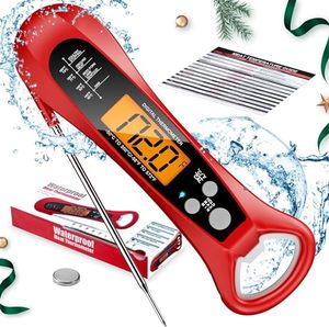 lot 1319 image: Instant Read Meat Thermometer Digital for Cooking, Fast & Precise Digital Food Thermometer with Backlight, Magnet, Calibration, Foldable Probe for Deep Fry, BBQ, Grill, Roast Turkey Retail $19.99