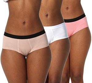 lot 1343 image: Womens Cheeky Boyshort Panties Underwear Pack of 3 (Black, Large) Retail $18.99