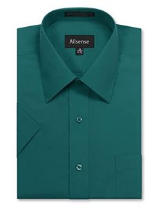 lot 1376 image: Mens Regular Fit Short Sleeve Dress Shirts 19-19.5N 3XL Teal Retail $23.65