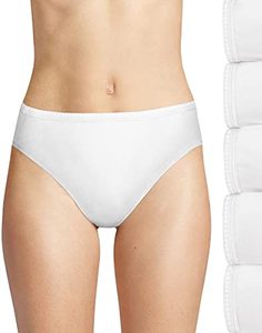 lot 1391 image: Hanes Ultimate womens 6-pack Breathable Cotton Hi-cut Panty Briefs, White, 8 Retail $19.94