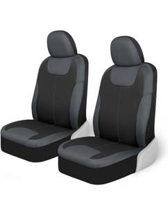 lot 456 image: Black and gray front bucket seats rear bench seat covers very stretchable