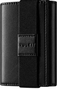 lot 459 image: VULKIT Minimalist Leather Rfid Blocking Trifold Wallet with Elastic Band Credit Card Holder with 3 ID windows & Zipper Pocket for Men (Black)