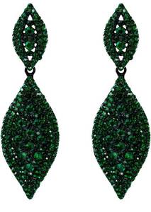 lot 460 image: Flyonce Womens Rhinestone Crystal Wedding Bridal 2 Leaf Drop Dangle Chandelier Earrings