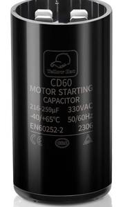 lot 488 image: CD60 330 VAC 216-259 ufMFD Round Motor Start Capacitor Replacement Parts, Fit.
