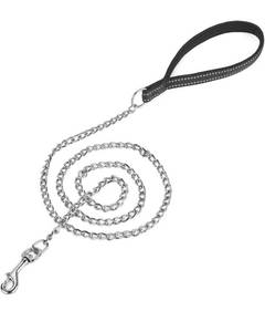 lot 489 image: Petiry Chew Proof Metal Chain Leash,Nylon Handle with Soft Neoprene Padding
