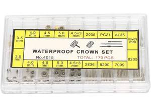 lot 532 image: Watch Stem Extender Stainless Steel Watch Repair Kit Crowns Gaskets Repair Replacement Tool Accessory with Box for Men Women Watches Rings