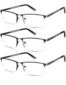 lot 563 image: Lcbestbro Reading Glasses for Men, 1.0 Blue Light Blocking Reading Glasses Metal Readers