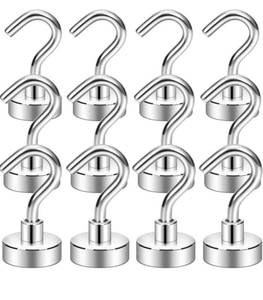 lot 571 image: Neosmuk Magnetic Hooks, 27lb Heavy Duty Earth Magnets with Hooked