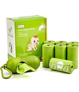 lot 577 image: USBOO Baby Disposable Diaper Bags, Waste Bags 8 Refill Rolls120 Bags with Dispenser, Convenient and Quick Diaper Disposal, Unscented