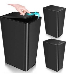 lot 589 image: SHPMXUPW 3 Pack Bathroom Small Trash Can with Lid,10L  2.6 Gallon Slim Garbage Bin Wastebasket