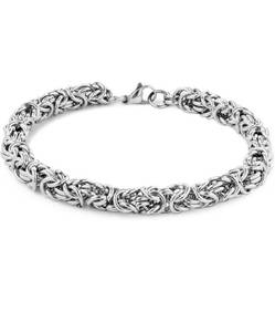 lot 592 image: Ficllar Thick Mens Jewelry Hip Hop Link Byzantine Chain Bracelet For Men