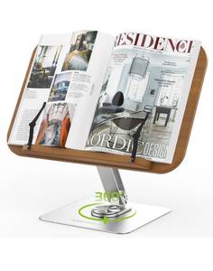 lot 609 image: Book Stand for Reading, Nanpenyo 360° Rotating Adjustable Holder with Page Clip