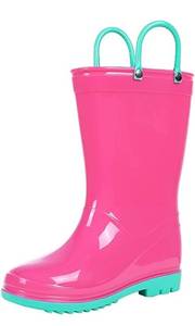 lot 631 image: 9.5 Kids. Colorxy Kids Rain Boots for Boys Girls Waterproof Toddler Rain Boots with Easy-On Handles