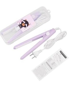 lot 634 image: 2 in 1 Hair Straightener, Tourmaline Ceramic Smart Constant Temperature Mini Hair Straightener Hairstyling Iron Heating Curler for Home or Salon