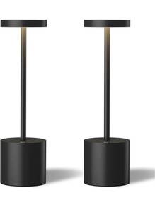 lot 639 image: TBBGA LED Cordless Table Lamps Set of 2,Portable Rechargeable 5000mAh Outdoor Table Lamp,3 Color Stepless Dimmable Battery Powered Lamp, Table Light for OutsidePatioRestaurantHomeGift.(Black)