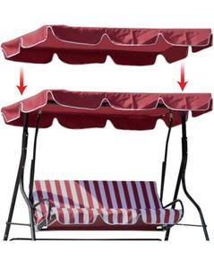 lot 654 image: Swing Canopy Replacement, Waterproof Swing Top Cover Canopy 300D