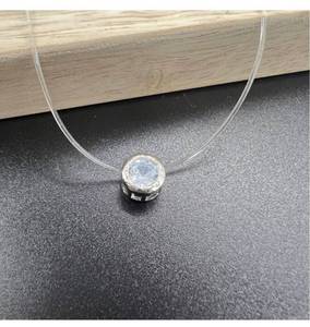 lot 755 image: Choker necklace for women Fashion Simple Cross Necklace Transparent Fishing Line Necklace Pendants