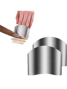 lot 756 image: 2 Pcs Finger Guards for Cutting, Stainless Steel Finger Protectors for Cutting Food, Knife Guard, Chopping Protector for Dicing and Slicing in Kitchens (2pcs)
