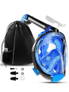 lot 774 image: COZIA DESIGN Snorkel Mask - Full Face Snorkel Mask, 180° Panoramic View Scuba Mask, Anti Fog and Anti Leak Snorkeling Gear, Carrying Bag & Earplugs Included