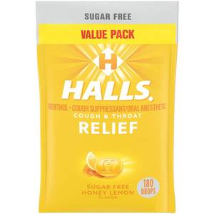 lot 775 image: Halls Sugar Free Cough Drops - Honey Lemon - 180 Count