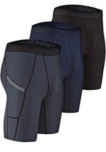 lot 784 image: Size Large DEVOPS 3 Pack Compression Shorts Men Spandex Sport Shorts Athletic Workout Running Performance Baselayer Underwear