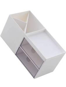 lot 795 image: FOMIYES Box makeup storage box cosmetic jewelry case makeup jewelry organizer plastic makeup holder pencil holder stand plastic drawers Home Accessory simple brush holder office white
