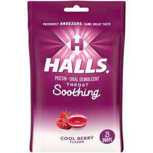 lot 809 image: 5 packages HALLS Breezers Cool Berry Drops 25 drops