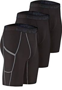 lot 816 image: DEVOPS 3 Pack Compression Shorts Men Spandex Sport Shorts Athletic Workout Running Performance Baselayer Underwear size XL