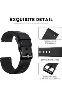 lot 820 image: Ritche Silicone Watch Band 18mm 20mm 22mm Quick Release Rubber Watch Bands for Men Women