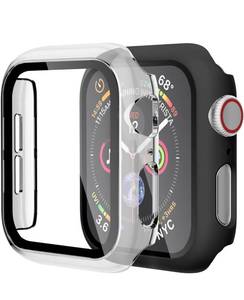 lot 821 image: 2 Pack) GEAK Hard Case for Apple Watch 38mm Series 3 with Screen Protector, Full Body Protective Bumper Case Cover for iWatch Series 321, BlackClear