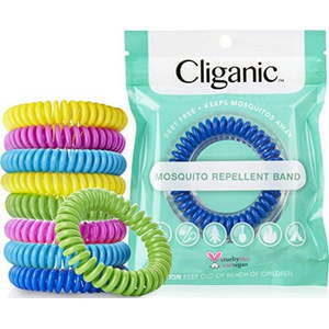 lot 842 image: Cliganic 10 Pack Mosquito Repellent Bracelets, DEET-Free Waterproof Bands