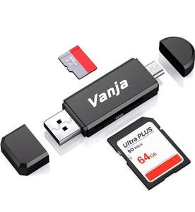 lot 850 image: Vanja SD Card Reader, Micro SD to USB OTG Adapter and USB 2.0 Portable Memory Card Reader for SD TF SDXC SDHC MMC RS-MMC Micro SD Micro SDXC Micro SDHC Card and UHS-I Cards