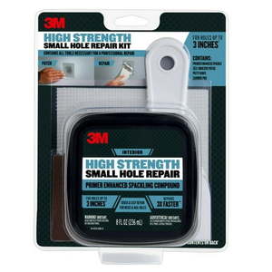 lot 856 image: 3M High Strength Small Hole Repair Kit Wall Filler White 8 fl oz