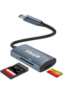 lot 859 image: USB C to SD Card Reader, SD Card to USB C Adapter, Micro SD Card Reader Adapter, Vanja USB 3.0 Memory Card Reader for SDTFMicro SDSDXCSDHCMMCRS-MMCUHS-I Card, for Mac OS Windows Linux PC Laptop