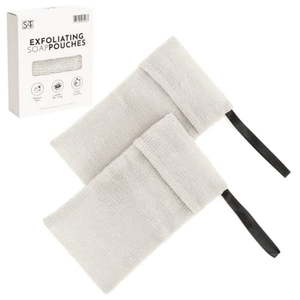 lot 860 image: S&T INC. Exfoliating Soap Bag Bar Soap Pouch and Soap Saver for Shower and Bath
