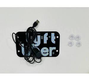 lot 868 image: 5 PACK Led Light Sign for Car, Glow LED Sign Light Windshield Sticker Cab Indicator Lamp Make Your Car Visible (White & Pink) RETAILS $20 EACH