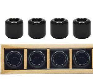 lot 874 image: &nbsp4 pcs Ceramic Chime candle holder set.&nbsp Black