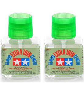 lot 896 image: Tamiya 87038 Extra Thin Cement Glue Fine Tip 40ml 2 Pack