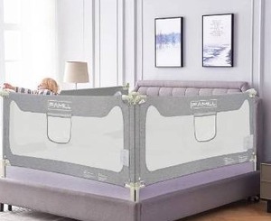 lot 1840 image: FAMILL Bed Rails for Toddlers,Toddler Rail��Baby Rail Guard��Kids & Guards,Bed Guard Queen King Twin Kid, Full Size Extra Length 54-78.7,(Grey