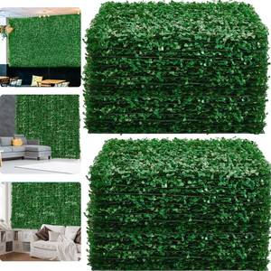 lot 1856 image: 24 Pcs Boxwood Hedge Wall Panels 16 x 24 Artificial Boxwood Panels Greenery Grass Wall Topiary Hedge Plant UV Protected Privacy Hedge for Indoor Outdoor Fence Garden Backyard Wedding Backdrop Decor