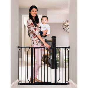 lot 1863 image: Regalo Extra Wide Easy Step Metal Walk Through Baby Gate - Black