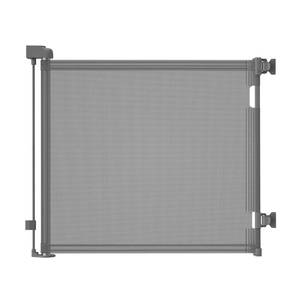 lot 1864 image: dearlomum Retractable Baby Gate,Mesh Baby Gate or Mesh Dog Gate,33 Tall,Extends up to 55 Wide,Child Safety Gate for Doorways, Stairs, Hallways, IndoorOutdoor��Grey,33x55
