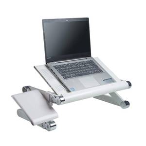 lot 3232 image: back BackPainHelp Posture Laptop Stand, Adjustable Aluminium Computer Riser, Laptops 10 15 17inches, Ergonomic Laptop Holder and Laptop Desk Tray Table Stand, Holds up to 50kg (White)