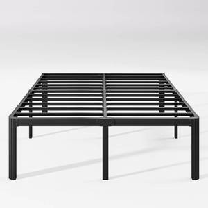 lot 3242 image: Hunlostten 16 High King Bed Frame No Box Spring Needed, Heavy Duty King Platform Bed Frame with Round Corners, Easy Assembly, Noise Free, Black