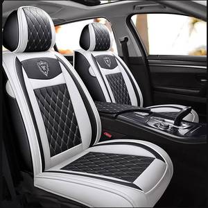 lot 3253 image: Car Seat Covers Front Seats, Super Luxurious Heavy Universal Duty Waterproof Leather Automotive Vehicle Cover for Cars SUV Pick-up Truck, Non-Slip Seat Black White Car Accessories (2 PCS FrontWhite)